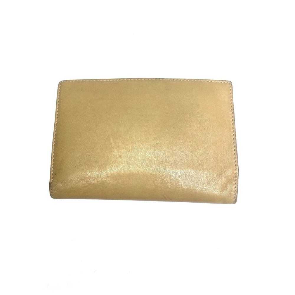 Versus by Versace Women's Beige Brown Wallet Silver Buckle Trifold Leather Y2K - Picture 3 of 13